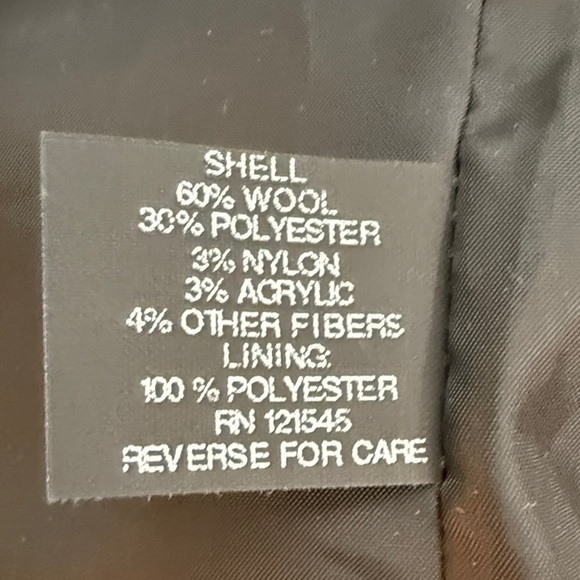 London Fog Black Wool Blend Pea Coat with Red and Gray Scarf - Picture 14 of 16